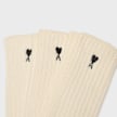 AMI PARIS Pack Three Ami De Coeur Embroidery Socks beige 106032 3