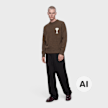 AMI PARIS Knit Sweater ADC Braun 106046 2