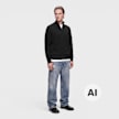 C. P. Company Lambswool GRS Half Zip Sweater zwart 106825 2
