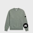 C. P. Company Brushed And Emerized Diagonal Fleece Crewneck green 106835 1