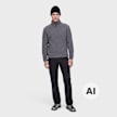 Pas Normal Studios Off-Race Boiled Wool Half-Zip grijs 139185 2