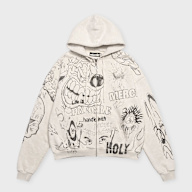 Hellstar Grafitti Zip Up beige 106151 1