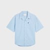 AMI PARIS Short Sleeve Boxy Shirt Shark Collar blue 106038 1