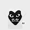 Comme des Garcons Play T-Shirt Black Emblem weiß 104470 1