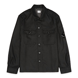 Buy C. P. Company Overshirt In Felt in black | 19CMOS271A-110498A