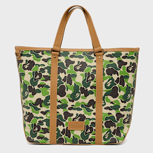 に Buy A Bathing Ape ABC Camo PU Ostrich Tote Bag M in green