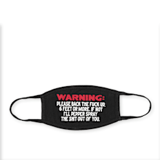 Market Warning Face Mask black zwart