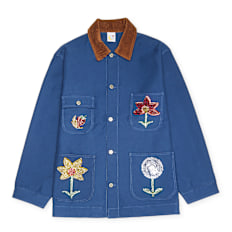 Sky High Farm Embroidered Workwear Denim Chore Coat Woven blau