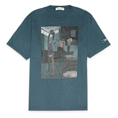 UNDERCOVER TEE signal green/black turkoois