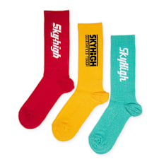 Sky High Farm Construction Graphic Logo Sock (3 Pack) multi-colour