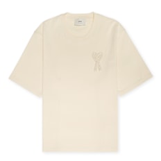 AMI PARIS Custom Slim Fit Jersey Crewneck T-Shirt beige