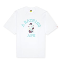A Bathing Ape Map Camo College Relaxed Fit Tee white