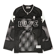 A Bathing Ape Line Camo Multi Logo Relaxed Fit Football Jersey schwarz