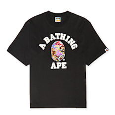 A Bathing Ape Multi Logo College Relaxed Fit Tee schwarz