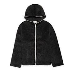 Our Legacy Full Zip Hood Hairy Wool black schwarz