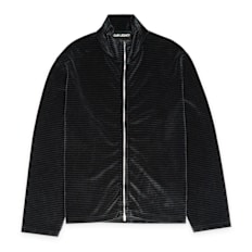 Our Legacy Shrunken Fullzip Polo Velour grau