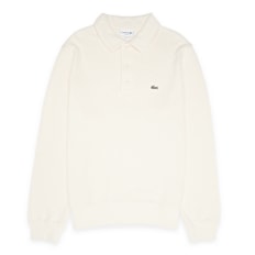 Lacoste Ribbed Cotton Polo Collar Sweatshirt beige