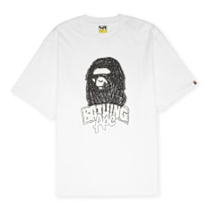 A Bathing Ape Hand Drawn Ape Head Relaxed Fit Tee M wit