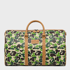 A Bathing Ape ABC Camo PU Ostrich Boston Bag M green