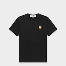 Comme des Garcons Play T-Shirt Gold Emblem Gold Heart zwart