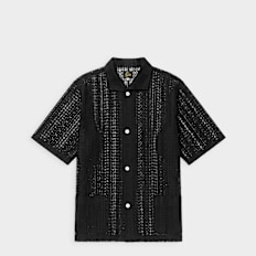 Needles Widespread Collar Shirt  Raschel Lace (Crochet) black