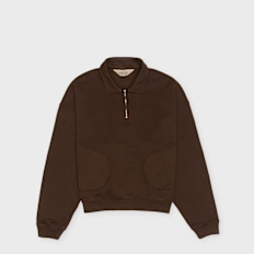 Brain Dead Half Zip Collared Sweatshirt brown braun