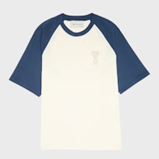 AMI PARIS SS Boxy Fit T-Shirt Ami De Coeur Knitted Patch beige