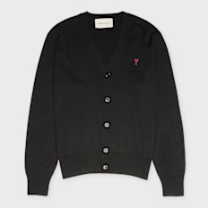 AMI PARIS Cardigan Contrasted Ami De Coeur schwarz