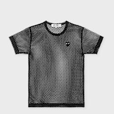Comme des Garcons Play T-Shirt Red Emblem Mesh Black Heart schwarz