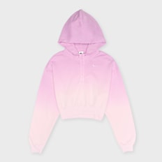 Nike Phoenix Fleece Oversized Henley Dipped Hoodie rosa