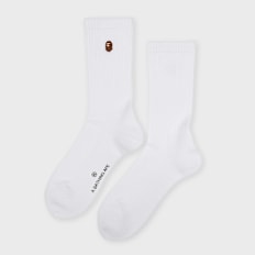 A Bathing Ape Ape Head One Point Socks white