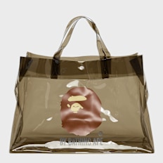 A Bathing Ape Ape Head Clear Bag bruin