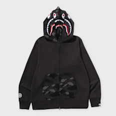 A Bathing Ape Color Camo Shark Full Zip Double Hoodie schwarz