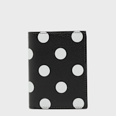 Comme des Garcons Wallet Dots Printed Leather black weiß