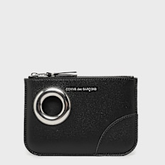Comme des Garcons Wallet Silver Eyelet zwart