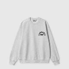 Carhartt WIP Arch Script Sweater ash heather/dark navy stone washed brown
