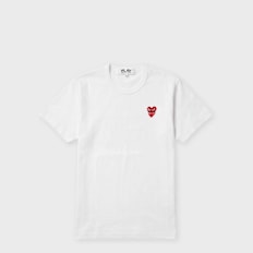 Comme des Garcons Play T-Shirt Double Red Emblem white