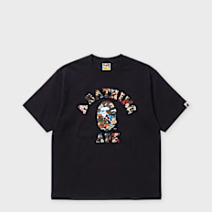 A Bathing Ape Hybrid Camo College Relaxed Fit Tee schwarz
