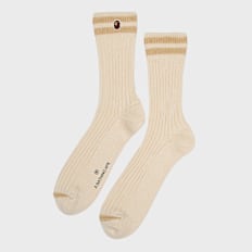 A Bathing Ape Chunky Ribbed Crew Socks ivory Undefined Color