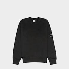 C. P. Company Brushed And Emerized Diagonal Fleece Crewneck black