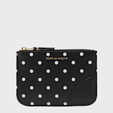 Comme des Garcons Wallet Dots Printed Leather Line black