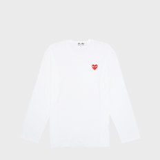 Comme des Garcons Play Red Heart Longsleeve weiß