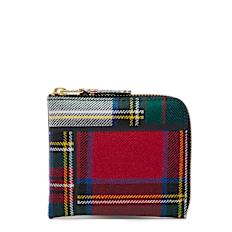Comme des Garcons Wallet Tartan Patchwork red