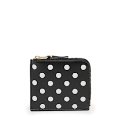 Comme des Garcons Wallet Dots Printed Leather Line black black