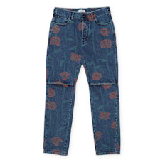 Opening Ceremony Str. Alloverroses Cutout Jeans blau