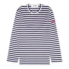 Comme des Garcons Play x The Artist Invader Striped Longsleeve T-Shirt blau