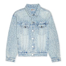 A Bathing Ape Line Camo Jacquard 13Oz Denim Jacket blue