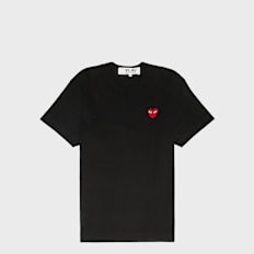 Comme des Garcons Play Small Red Heart T-Shirt Black zwart
