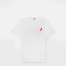 Comme des Garcons Play Small Red Heart T-Shirt wit