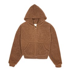 ERL Unisex Terry Fleece Zipped Hoodie Knit brown